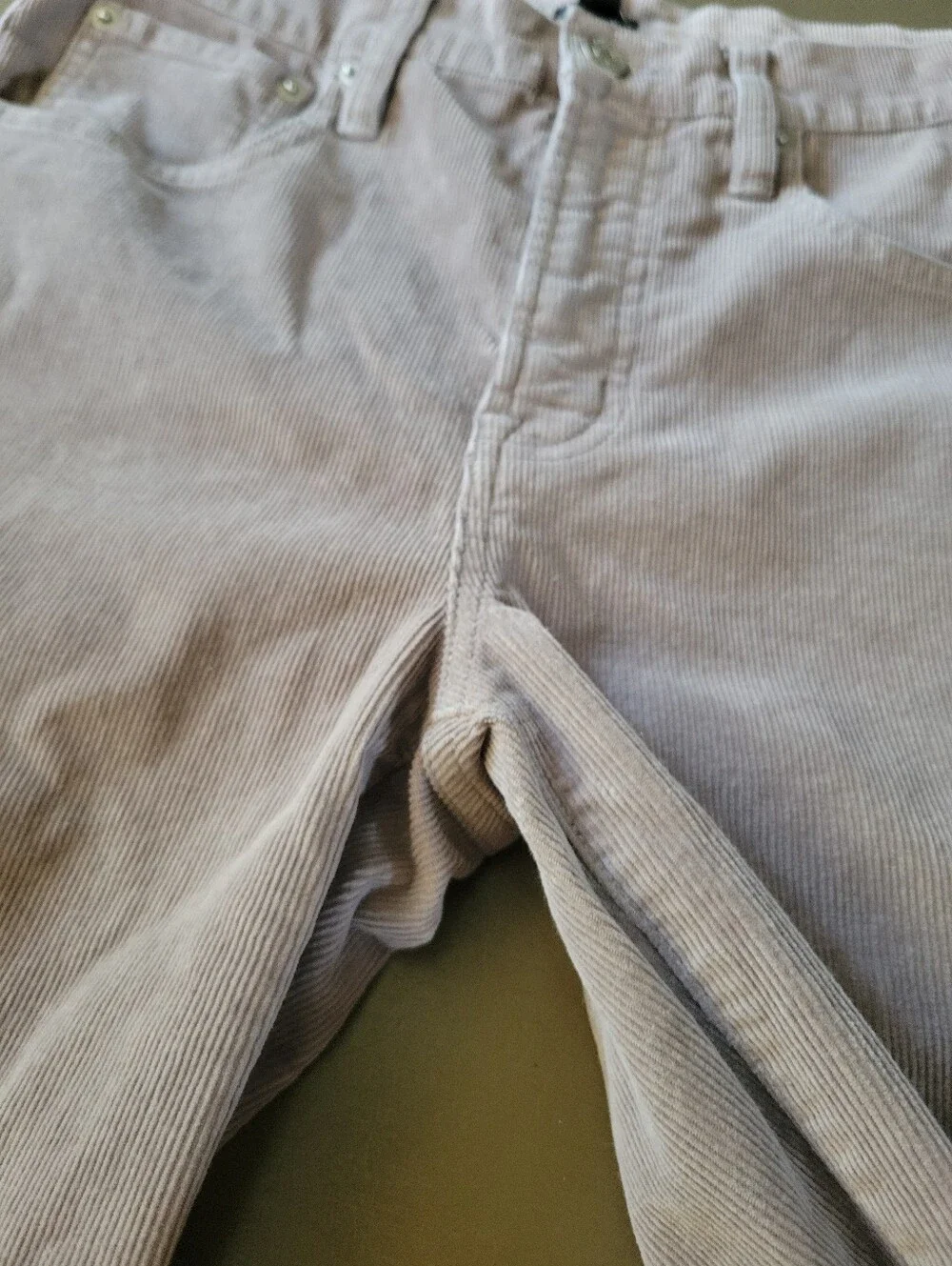 J Crew Corduroy Pant Vintage Slim Straight Leg Gray Ankle Crop Cotton Lyocell 28